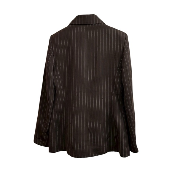 Ludmilla.B Paris Brown Pinstriped Blazer Jacket Vintage - Picture 2 of 5